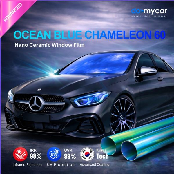 Ocean Blue Chameleon 60 Nano Ceramic Window Film – Full Car DIY Tint Cutting Kit