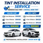 Car Window Tint Installation Service Malaysia | Remove Old Tint + Install New Tint | Full Car Tint Installation | Sedan SUV MPV - Image 2