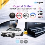Sun-Fighter CrystalShield Multi-Layer Nano Ceramic Window Tint – Full Car DIY Cutting Kit