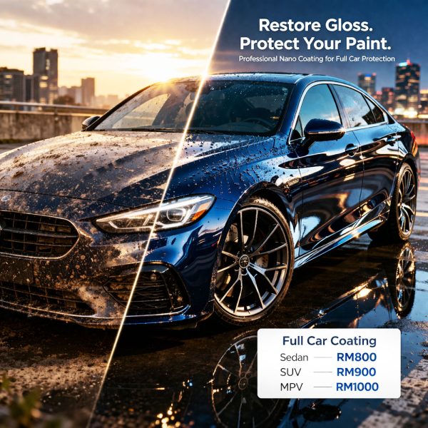Full Car Nano Coating – Hydrophobic Protection & Mirror Gloss Finish | Up to 2 Years Durability