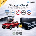 Silver InfraShield Multi-Layer Sputtering with UV400 Window Tint – Full Car DIY Cutting Kit