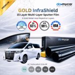 Gold InfraShield Multi-Layer Sputtering with Safety 3mil Window Tint – Full Car DIY Cutting Kit